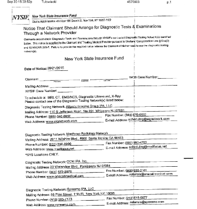 An example state insurance fund notice